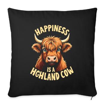 Scottish Highland Cattle Highland Cow Highland Cow - Sofa pillowcase 17,3'' x 17,3'' (45 x 45 cm) - black - Front