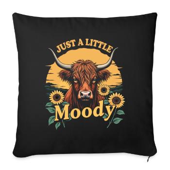 Bovins écossais Highland Vache Highland Vache Highland - Housse de coussin décorative 45 x 45 cm - noir - Devant