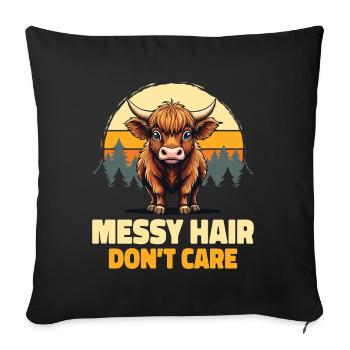 Scottish Highland Cattle Highland Cow Highland Cow - Sofa pillowcase 17,3'' x 17,3'' (45 x 45 cm) - black - Front