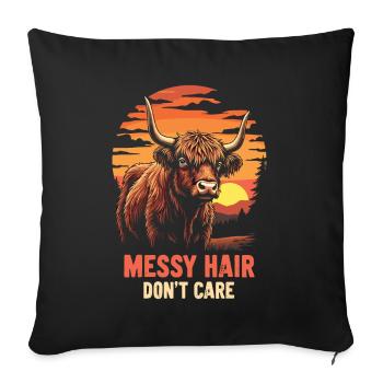 Scottish Highland Cattle Highland Cow Highland Cow - Sofa pillowcase 17,3'' x 17,3'' (45 x 45 cm) - black - Front