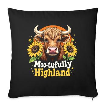Scottish Highland Cattle Highland Cow Highland Cow - Sofa pillowcase 17,3'' x 17,3'' (45 x 45 cm) - black - Front