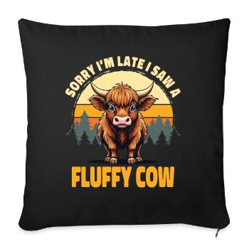 Bovins écossais Highland Vache Highland Vache Highland - Housse de coussin décorative 45 x 45 cm - noir - Devant