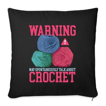 Crochet Crochet Crochet Crochet Fil Cadeau - Housse de coussin décorative 45 x 45 cm - noir - Devant