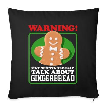 Gingerbread Gingerbread Man Gingerbread Men Gift - Sofa pillowcase 17,3'' x 17,3'' (45 x 45 cm) - black - Front