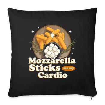 Mozzarella Sticks Cheese Lover Gift - Sofa pillowcase 17,3'' x 17,3'' (45 x 45 cm) - black - Front