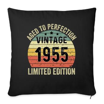 Aged To Perfection Vintage 1955 Limited Edition - Sofa pillowcase 17,3'' x 17,3'' (45 x 45 cm) - black - Front