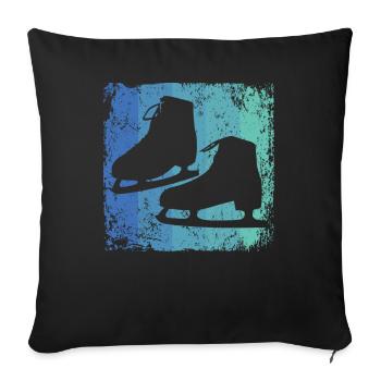 Patinage artistique Patinage artistique Patinage sur glace - Housse de coussin décorative 45 x 45 cm - noir - Devant
