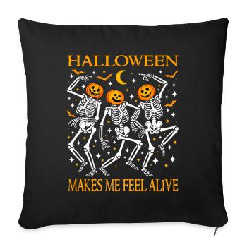 Funny Halloween Dancing Skeletons Jack O Lantern - Sofa pillowcase 17,3'' x 17,3'' (45 x 45 cm) - black - Front