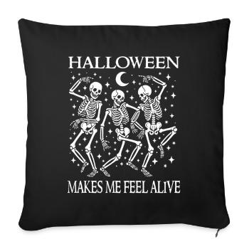 Funny Halloween Dancing Skeletons Pun costume - Sofa pillowcase 17,3'' x 17,3'' (45 x 45 cm) - black - Front