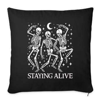 Lustige tanzende Halloween-Skelette, die am Leben bleiben - Sofakissenbezug 45 x 45 cm - Schwarz - Vorne