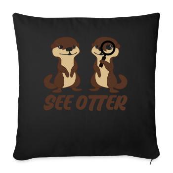 Loutres Joke Loutre - Housse de coussin décorative 45 x 45 cm - noir - Devant