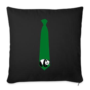 Cravate Panda avec Panda Bear - Housse de coussin décorative 45 x 45 cm - noir - Devant