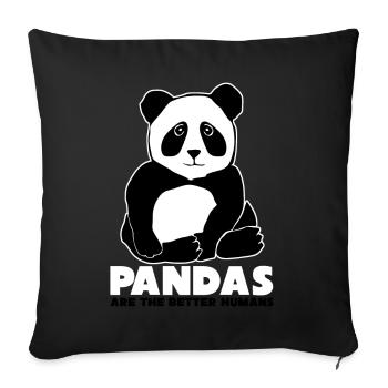 Panda Panda Bear Pandas Giant - Sofa pillowcase 17,3'' x 17,3'' (45 x 45 cm) - black - Front