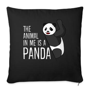 Panda Bear Pandas Giant Panda - Sofa pillowcase 17,3'' x 17,3'' (45 x 45 cm) - black - Front