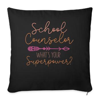School Counselor I'm A School - Sofa pillowcase 17,3'' x 17,3'' (45 x 45 cm) - black - Front