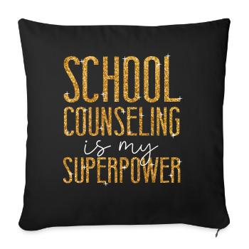 School Counselor School Counseling - Sofa pillowcase 17,3'' x 17,3'' (45 x 45 cm) - black - Front