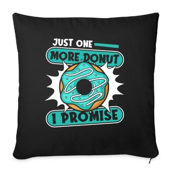 Juste un beignet de plus que je promets beignet glacé - Housse de coussin décorative 45 x 45 cm - noir - Devant