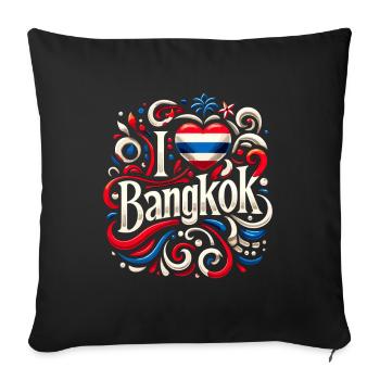 Thailand Vibrant Bangkok Thai Tours - Sofa pillowcase 17,3'' x 17,3'' (45 x 45 cm) - black - Front