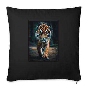 Tiger - Sofa pillowcase 17,3'' x 17,3'' (45 x 45 cm) - black - Front