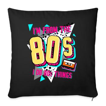 80s Retro Disco 1980 - Sofa pillowcase 17,3'' x 17,3'' (45 x 45 cm) - black - Front