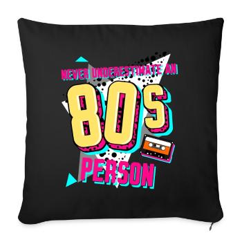 1980 80s Retro Disco - Sofa pillowcase 17,3'' x 17,3'' (45 x 45 cm) - black - Front