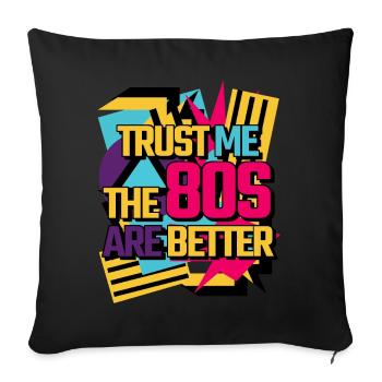 1980 ' s Vintage Années 80 Musique Cassette Disco - Housse de coussin décorative 45 x 45 cm - noir - Devant