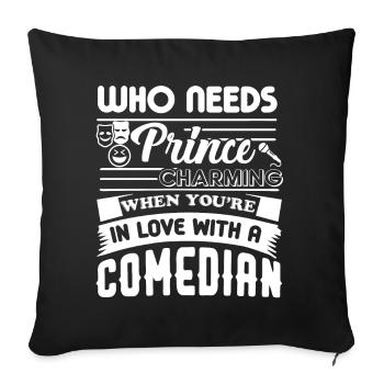 Comedian In Love With Comedian - Sofa pillowcase 17,3'' x 17,3'' (45 x 45 cm) - black - Front