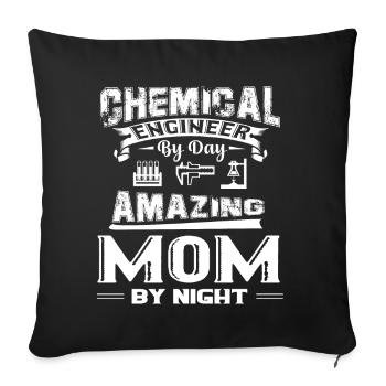 Chemical Engineer Chemical Engineer Mom - Sofa pillowcase 17,3'' x 17,3'' (45 x 45 cm) - black - Front