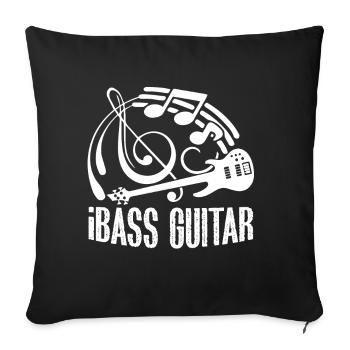 Bass guitar Funny Bass guitar - Sofa pillowcase 17,3'' x 17,3'' (45 x 45 cm) - black - Front