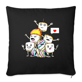 Funny Marshmallows - Sofa pillowcase 17,3'' x 17,3'' (45 x 45 cm) - black - Front