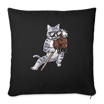 Drôle de passe-temps Horsing chat - Housse de coussin décorative 45 x 45 cm - noir - Devant
