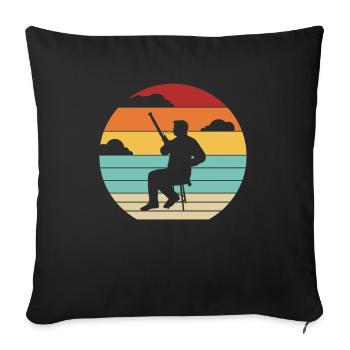 Instrument de basson rétro Aerophone Music Player - Housse de coussin décorative 45 x 45 cm - noir - Devant