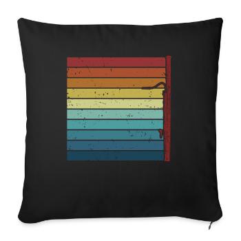 Retro Bassoon Instrument Aerophone Music Player - Sofa pillowcase 17,3'' x 17,3'' (45 x 45 cm) - black - Front