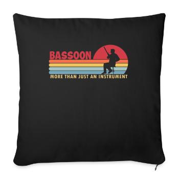 Le basson plus qu’un instrument Aerophone Music - Housse de coussin décorative 45 x 45 cm - noir - Devant