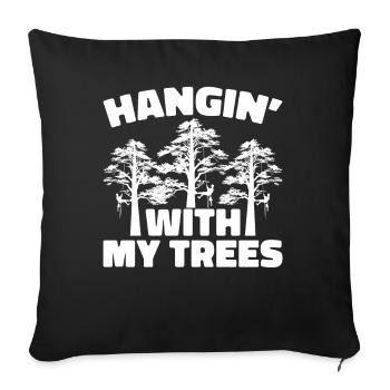 Arborist Baumpfleger Baumkletterer Baumklettern - Sofakissenbezug 45 x 45 cm - Schwarz - Vorne