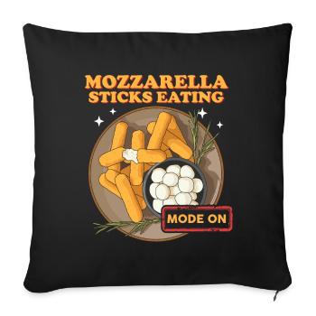 Mozzarella Sticks Cheese Lover Gift - Sofa pillowcase 17,3'' x 17,3'' (45 x 45 cm) - black - Front