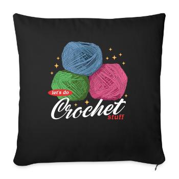 crochet crochet cadeau - Housse de coussin décorative 45 x 45 cm - noir - Devant