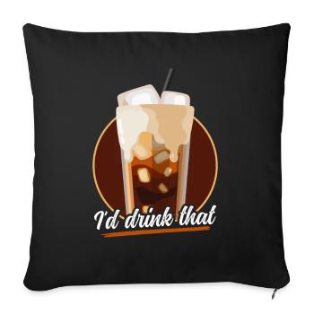 Iced Coffee Iced Coffee Coffee Lover Gift - Sofa pillowcase 17,3'' x 17,3'' (45 x 45 cm) - black - Front