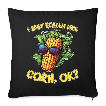 Corn on the cob saying corn funny corn on the cob gift - Sofa pillowcase 17,3'' x 17,3'' (45 x 45 cm) - black - Front