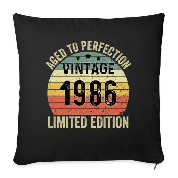 Aged To Perfection Vintage 1986 Limited Edition - Sofa pillowcase 17,3'' x 17,3'' (45 x 45 cm) - black - Front