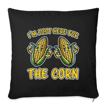 Corn on the cob saying corn funny corn on the cob gift - Sofa pillowcase 17,3'' x 17,3'' (45 x 45 cm) - black - Front
