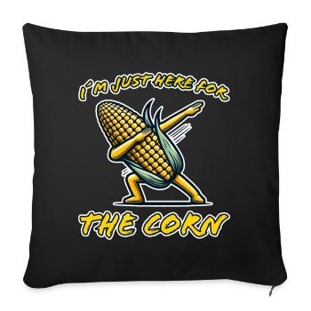Corn on the cob saying corn funny corn on the cob gift - Sofa pillowcase 17,3'' x 17,3'' (45 x 45 cm) - black - Front
