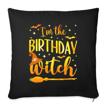 Oktober Geburtstag Hexe Lustiges Halloween Kostüm - Sofakissenbezug 45 x 45 cm - Schwarz - Vorne
