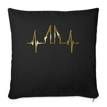 Bali Heartbeat Heaven's Gate Indonesia Love Bali - Sofa pillowcase 17,3'' x 17,3'' (45 x 45 cm) - black - Front