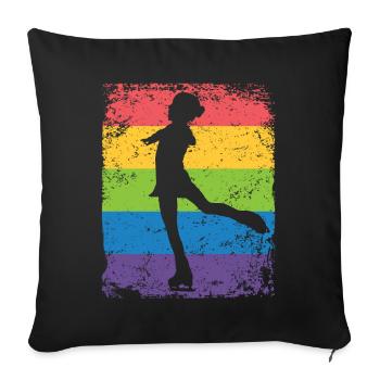Figure Skating Figure Skating Ice Skating - Sofa pillowcase 17,3'' x 17,3'' (45 x 45 cm) - black - Front