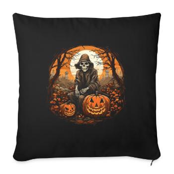 Costume de sorcière d’Halloween Balai de sorcière - Housse de coussin décorative 45 x 45 cm - noir - Devant