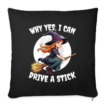 Costume de sorcière d’Halloween Balai de sorcière - Housse de coussin décorative 45 x 45 cm - noir - Devant