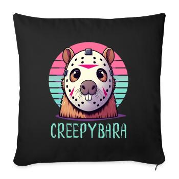 Capybara horror freak Funny horror movie fans - Sofa pillowcase 17,3'' x 17,3'' (45 x 45 cm) - black - Front