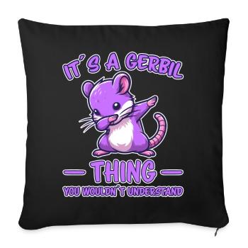 Dabbing Gerbil Dire Racing Rat Gerbil Cadeau - Housse de coussin décorative 45 x 45 cm - noir - Devant
