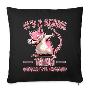 Dabbing Gerbil Dire Racing Rat Gerbil Cadeau - Housse de coussin décorative 45 x 45 cm - noir - Devant